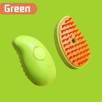 3-in-1 Pet Massage Brush with Steam Spray, Folding Rotatable Design for Hair Removal and Bathing