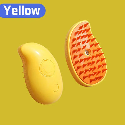 3-in-1 Pet Massage Brush with Steam Spray, Folding Rotatable Design for Hair Removal and Bathing