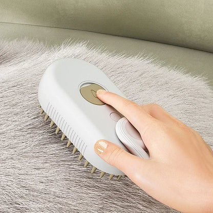 3-in-1 Pet Massage Brush with Steam Spray, Folding Rotatable Design for Hair Removal and Bathing